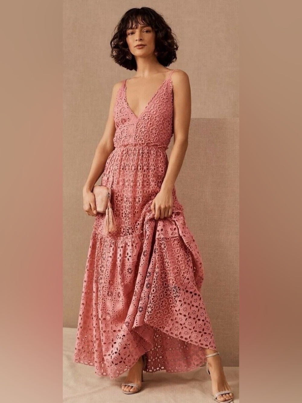 Free People/FP One Yesenia Ivory Lined Maxi Dress, Size Small.